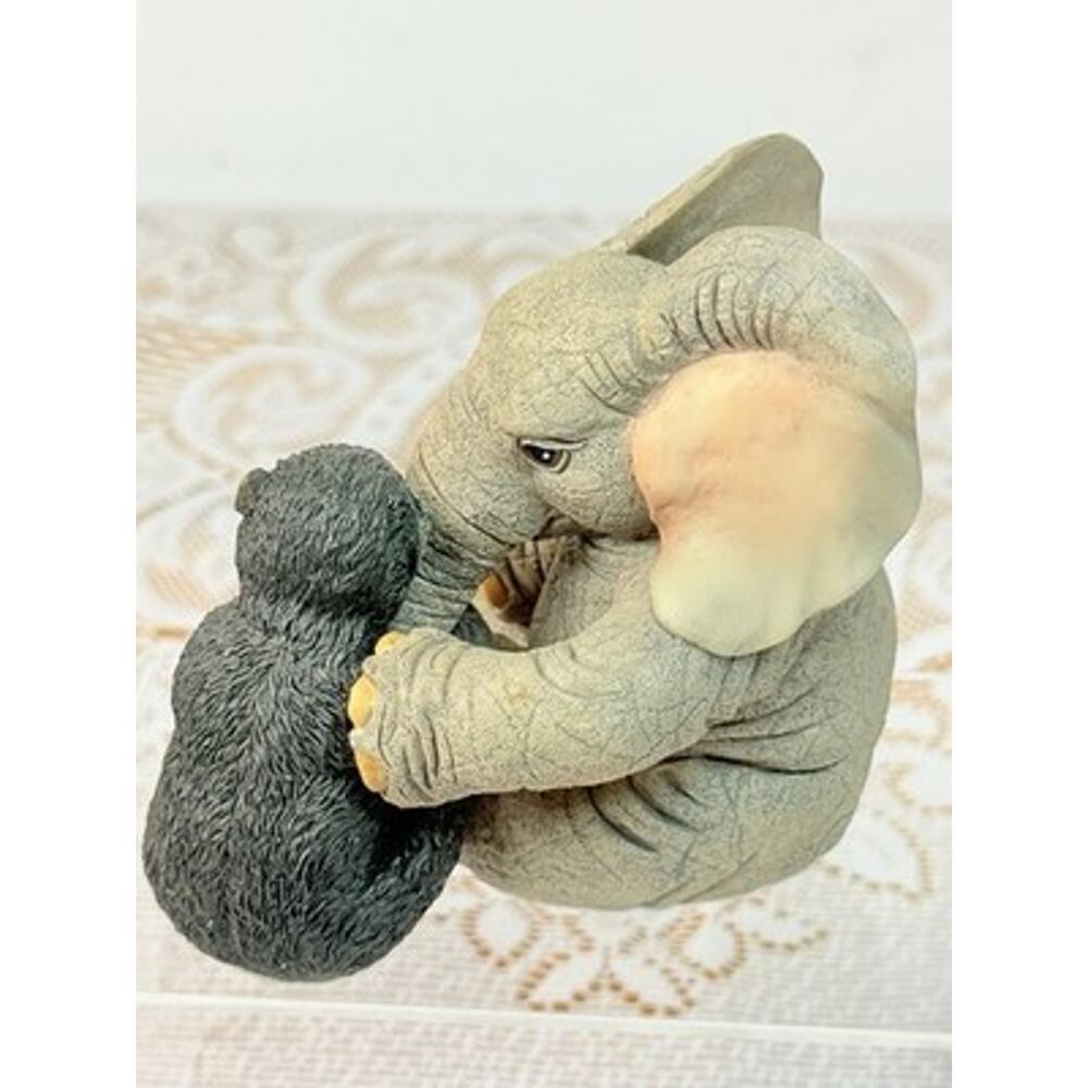 Elephant Figurine "Don't Leave Me" Henry & Gorilla #0575 Made in China ©2001 - Picture 8 of 12